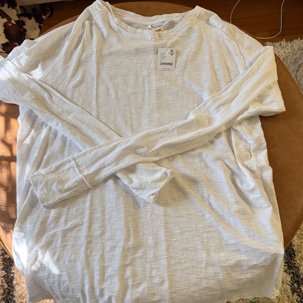 We The Free White Slub Long Sleeve Tee